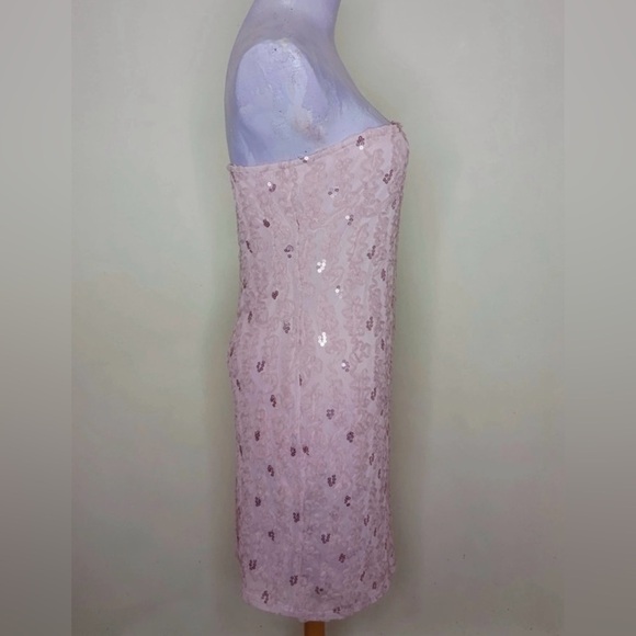 Forever 21 Strapless Sequin Lace Bodycon Dress XL - Picture 3 of 8